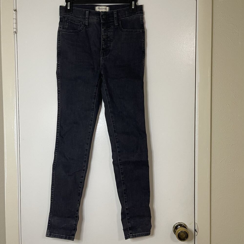 MADEWELL black wash denim 10in high rise skinny jeans size US 26